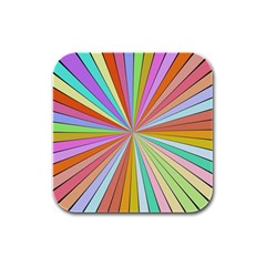 Colorful Beams Rubber Square Coaster (4 Pack) by LalyLauraFLM