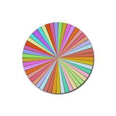 Colorful Beams Rubber Round Coaster (4 Pack) by LalyLauraFLM