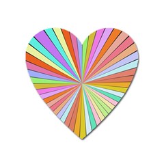 Colorful Beams Magnet (heart) by LalyLauraFLM