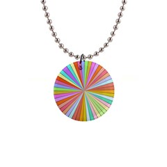 Colorful Beams 1  Button Necklace by LalyLauraFLM