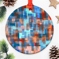 Blue Orange Watercolors Ornament (round) by LalyLauraFLM