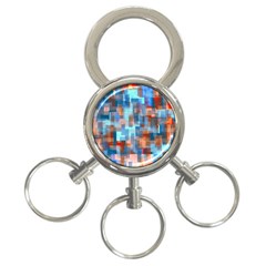 Blue Orange Watercolors 3-ring Key Chain by LalyLauraFLM