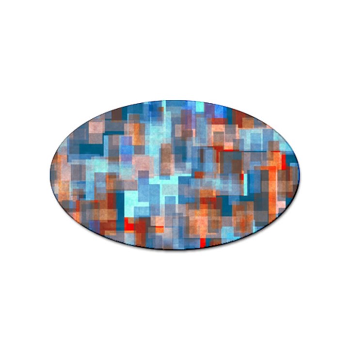 Blue orange watercolors Sticker Oval (100 pack)