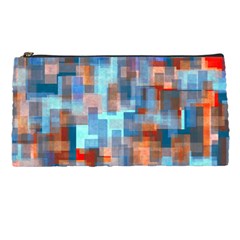 Blue Orange Watercolors Pencil Case by LalyLauraFLM