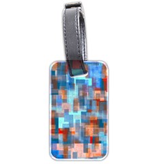 Blue Orange Watercolors Luggage Tag (two Sides) by LalyLauraFLM