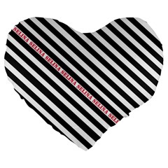 Selina Zebra Large 19  Premium Flano Heart Shape Cushions by Contest580383