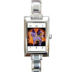 Seruki Vampire Kitty Cat Rectangle Italian Charm Watches by Seruki