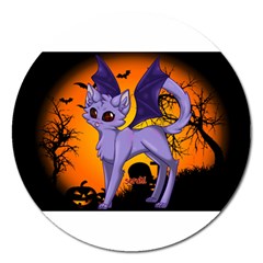 Seruki Vampire Kitty Cat Magnet 5  (round) by Seruki