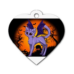 Seruki Vampire Kitty Cat Dog Tag Heart (two Sides) by Seruki