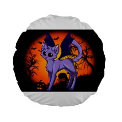 Seruki Vampire Kitty Cat Standard 15  Premium Flano Round Cushions by Seruki