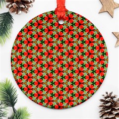 Lovely Trendy Pattern Background Pattern Ornament (round)  by GardenOfOphir