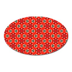 Lovely Orange Trendy Pattern  Oval Magnet by GardenOfOphir