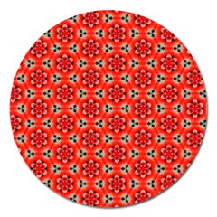 Lovely Orange Trendy Pattern  Magnet 5  (round) by GardenOfOphir