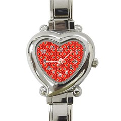 Lovely Orange Trendy Pattern  Heart Italian Charm Watch