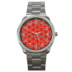 Lovely Orange Trendy Pattern  Sport Metal Watches