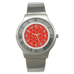 Lovely Orange Trendy Pattern  Stainless Steel Watches