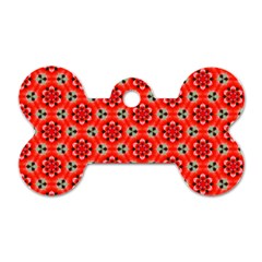 Lovely Orange Trendy Pattern  Dog Tag Bone (One Side)