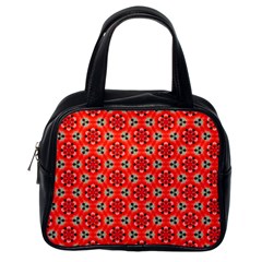 Lovely Orange Trendy Pattern  Classic Handbags (One Side)