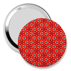 Lovely Orange Trendy Pattern  3  Handbag Mirrors