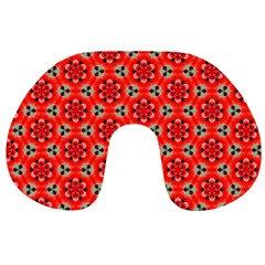 Lovely Orange Trendy Pattern  Travel Neck Pillows by GardenOfOphir