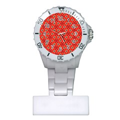 Lovely Orange Trendy Pattern  Nurses Watches