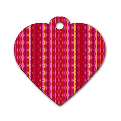 Cute Pretty Elegant Pattern Dog Tag Heart (Two Sides)