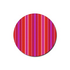 Orange Tribal Aztec Pattern Rubber Round Coaster (4 Pack)  by GardenOfOphir