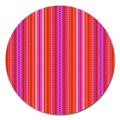 Orange Tribal Aztec Pattern Magnet 5  (round) by GardenOfOphir