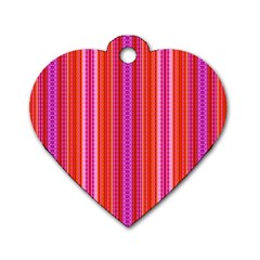 Orange Tribal Aztec Pattern Dog Tag Heart (two Sides) by GardenOfOphir