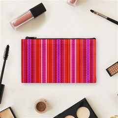 Orange Tribal Aztec Pattern Cosmetic Bag (small)  by GardenOfOphir