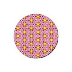 Cute Pretty Elegant Pattern Rubber Round Coaster (4 pack) 