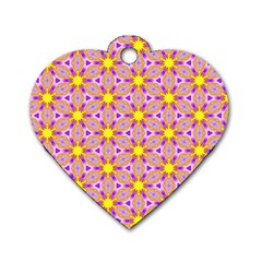 Cute Pretty Elegant Pattern Dog Tag Heart (Two Sides)