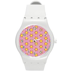 Cute Pretty Elegant Pattern Round Plastic Sport Watch (M)