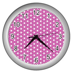 Cute Pretty Elegant Pattern Wall Clocks (silver)  by GardenOfOphir