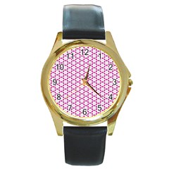 Cute Pretty Elegant Pattern Round Gold Metal Watches