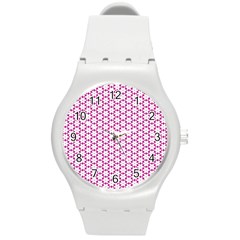 Cute Pretty Elegant Pattern Round Plastic Sport Watch (M)