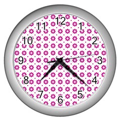 Cute Pretty Elegant Pattern Wall Clocks (silver)  by GardenOfOphir