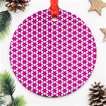 Cute Pretty Elegant Pattern Round Ornament (Two Sides)  Back