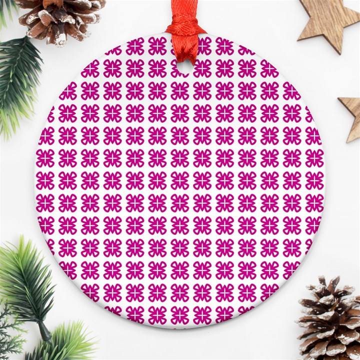 Cute Pretty Elegant Pattern Ornament (Round) 