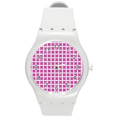 Cute Pretty Elegant Pattern Round Plastic Sport Watch (m) by GardenOfOphir