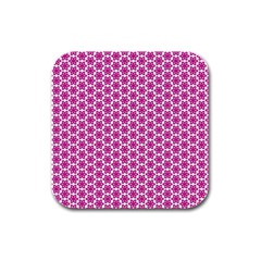 Cute Pretty Elegant Pattern Rubber Square Coaster (4 Pack)  by GardenOfOphir