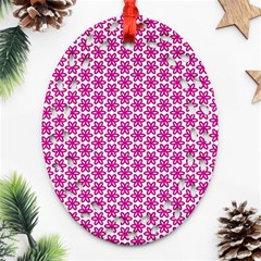 Cute Pretty Elegant Pattern Oval Filigree Ornament (2-side)  by GardenOfOphir