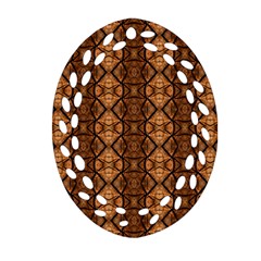 Faux Animal Print Pattern Oval Filigree Ornament (2-side) 