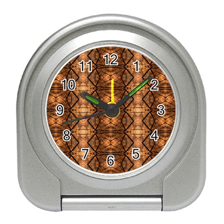 Faux Animal Print Pattern Travel Alarm Clocks