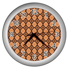 Faux Animal Print Pattern Wall Clocks (silver)  by GardenOfOphir