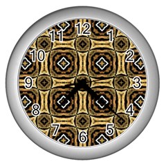 Faux Animal Print Pattern Wall Clocks (silver)  by GardenOfOphir