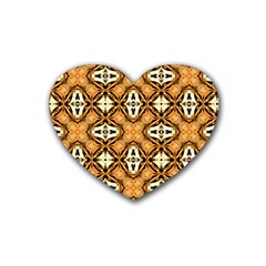 Faux Animal Print Pattern Rubber Coaster (heart) 