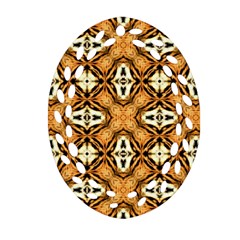 Faux Animal Print Pattern Oval Filigree Ornament (2-side) 