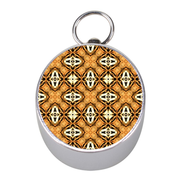 Faux Animal Print Pattern Mini Silver Compasses