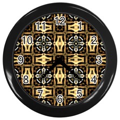 Faux Animal Print Pattern Wall Clocks (black) by GardenOfOphir